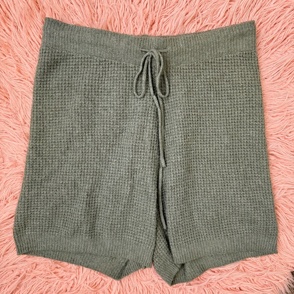 Sage Green High-waisted Shorts